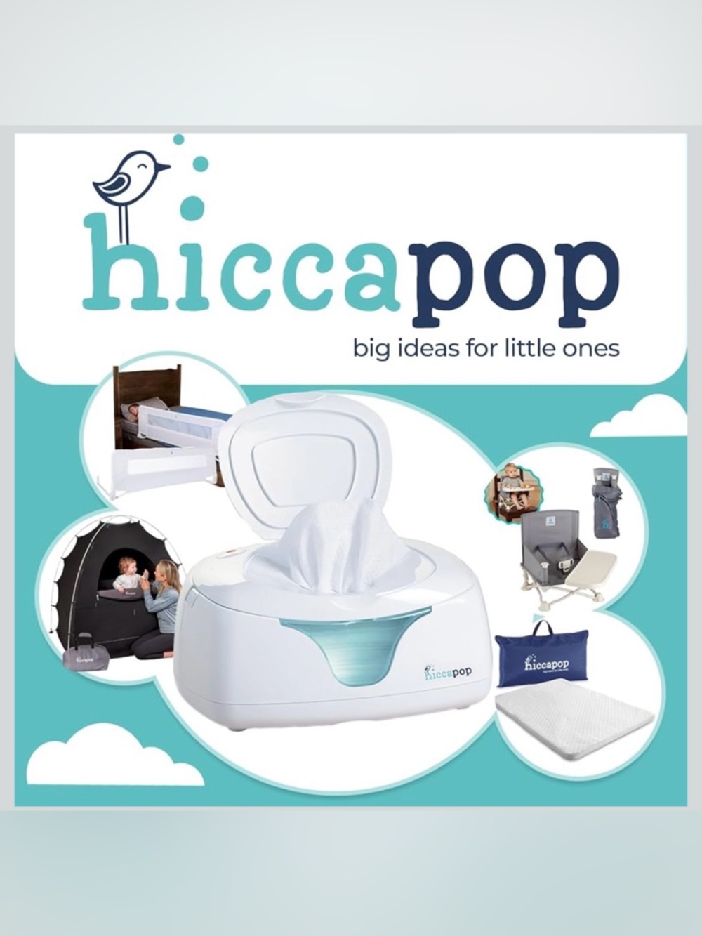 Hiccapop White Baby Wipe Warmer - Gentle Heat for Comfortable Wipes